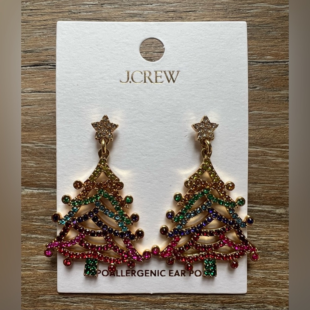 Jcrew Christmas Tree Earrings
